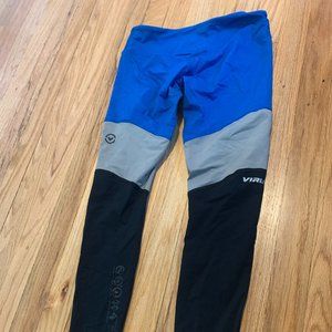 Blue and black, small virus leggings